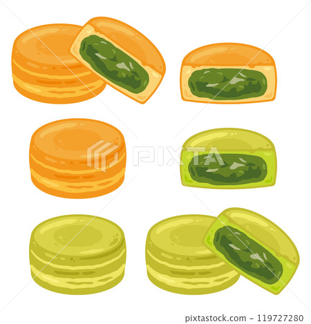 Imagawayaki set with matcha cream 119727280