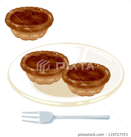 Chocolate tart set on a plate 119727353