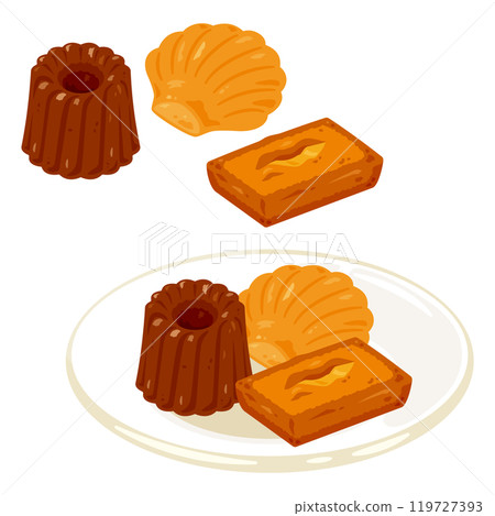 Set of baked goods on a plate 119727393