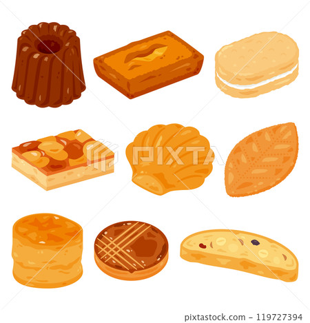 Assorted baked goods set 119727394