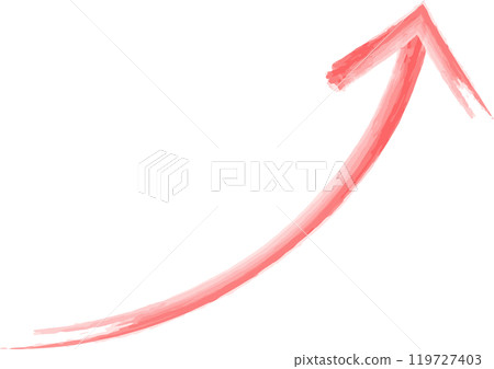 向右上方指向的紅色箭頭的插圖 119727403