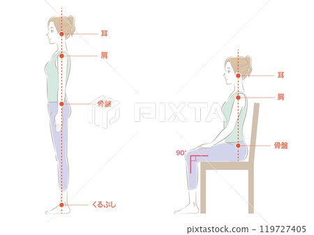 正確的站姿與坐姿 正確的站姿與坐姿 119727405