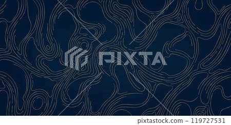 Vector wave wood texture, line gold organic background. Tree, nature fluid pattern 119727531