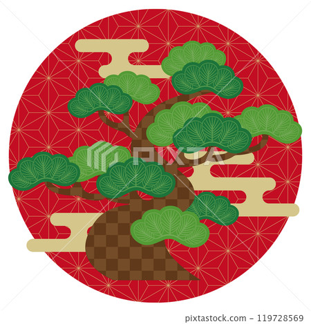 Auspicious pine tree vector illustration 119728569