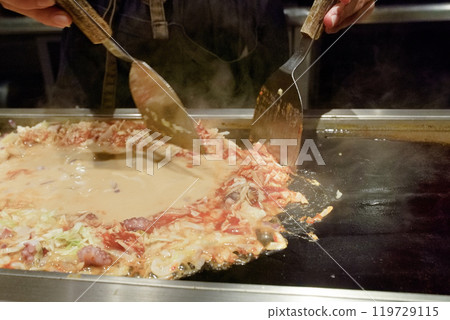 Monjayaki cooking restaurant 02 Monjayaki cooking restaurant 02 119729115