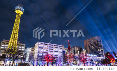 Yokohama Minato Mirai city night view: Winter light-up event "Yorunoyo 2023" [Yokohama City, Kanagawa Prefecture] 119729148