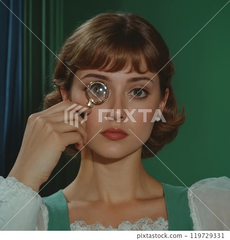 Retro portrait of a girl Retro portrait of a girl 119729331