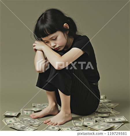 Little girl and money 119729381