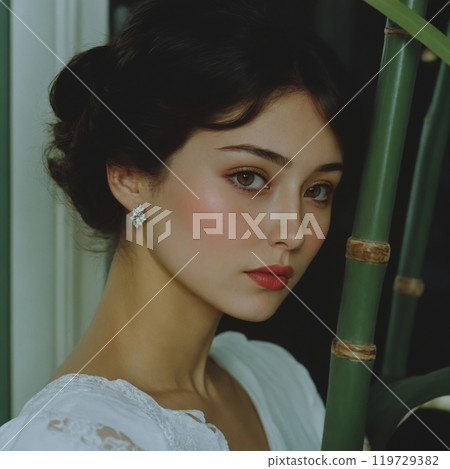Retro portrait in the forest 119729382