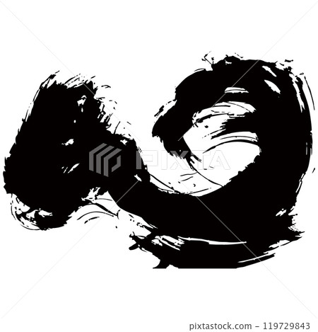 簡單的波 sumi-e 插畫素材向量 119729843