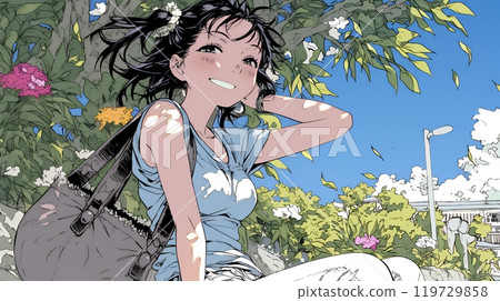 帶著燦爛笑容的年輕女子 119729858