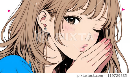 Young woman blowing a kiss 119729885