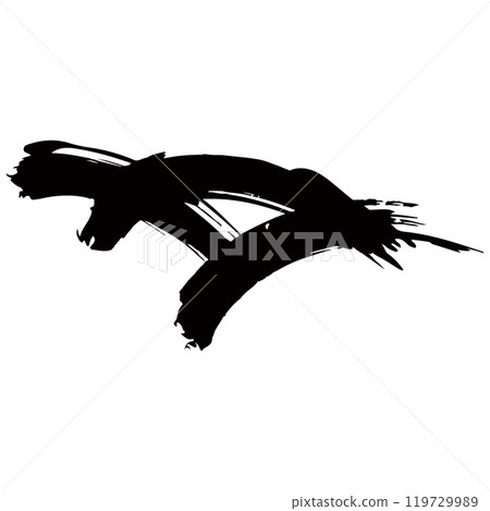 日式材料，用畫筆繪製的線條插圖集，向量 119729989