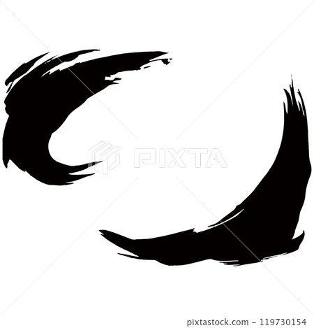 Japanese style material, illustration set of lines drawn with a brush, vector 119730154