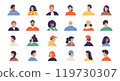 Different men and women portraits users avatars 119730307