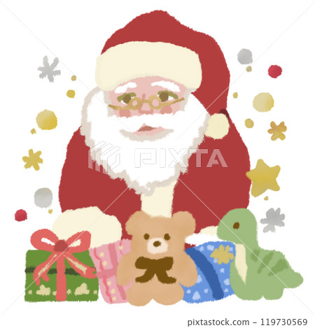 Santa Claus secretly delivering presents in the middle of the night Santa Claus secretly delivering presents in the middle of the night 119730569