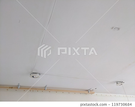 installing a stretch ceiling on a laser level. 119730684