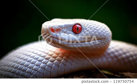 一條白化白蛇的特寫鏡頭 119730754