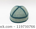 Uzbek skullcap Oriental headdress on a white background 119730766