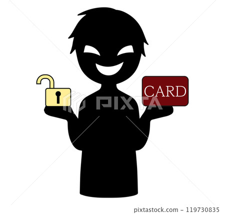 被駭客破壞的卡片安全圖片素材 119730835