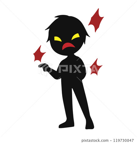談論危險事物的壞人形象的黑色剪影人物素材 談論危險事物的壞人形象的黑色剪影人物素材 119730847