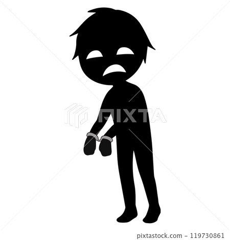 抓獲壞人形像素材 119730861