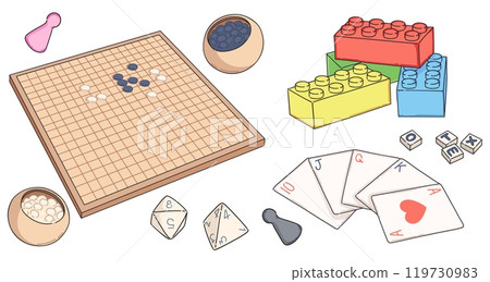 Card game flat illustration. Table toy to play 119730983