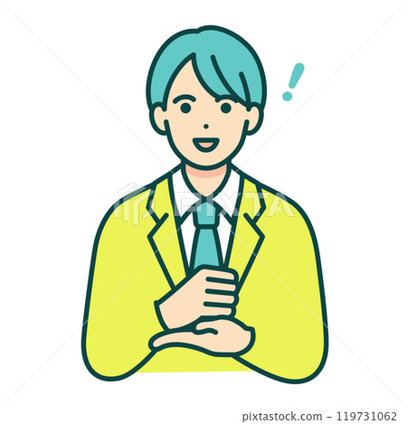 A high school boy with an idea. Vector illustration of a boy with an idea. A high school boy with an idea. Vector illustration of a boy with an idea. 119731062
