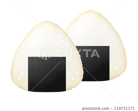 Two simple rice ball illustrations 119731171