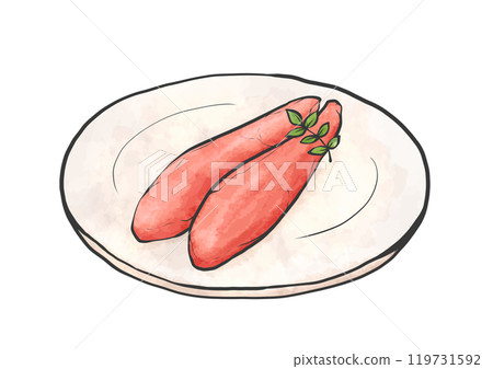 Hand-drawn illustration of cod roe 119731592