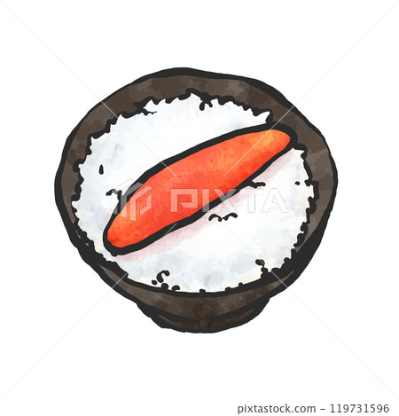 明太子的手寫毛筆繪畫風格插圖 明太子的手寫毛筆繪畫風格插圖 119731596