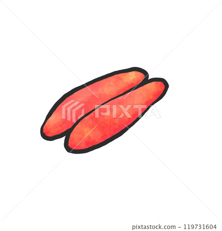 Hand-drawn illustration of cod roe 119731604