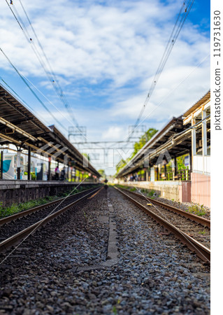 The straight tracks at Kita-Kamakura Station 119731630