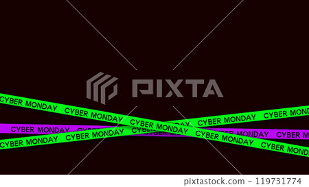 3d red ribbons for Black Friday sale on dark brick wall background. Crossed ribbons. Graphic elements for big sale. Vector illustration. 119731774