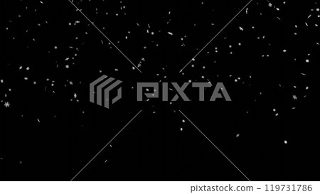 Falling snowflakes on black background. Snowfall on black background. Falling snowflakes on black background. Snowfall on black background. 119731786