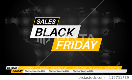 Black Friday Sale banner as a live breaking news intro. Template for promotion, advertising, web, social ads. Black Friday Sale banner as a live breaking news intro. Template for promotion, advertising, web, social ads. 119731789