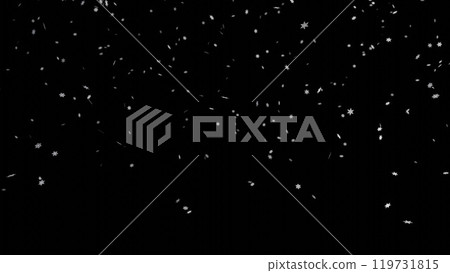 Falling snowflakes on black background. Snowfall on black background. Falling snowflakes on black background. Snowfall on black background. 119731815