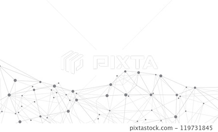 Technology abstract background. Abstract Plexus mesh geometric background. Circles connected by lines. Minimalist mesh backdrop. Abstract polygonal shape. 119731845