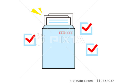 Illustration depicting checking important documents before submission Illustration depicting checking important documents before submission 119732032