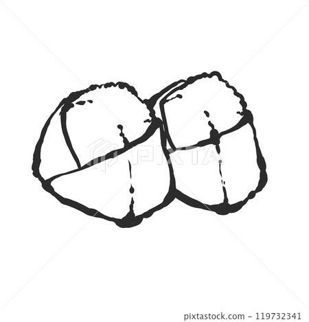 Hand-drawn illustration of rice ball Hand-drawn illustration of rice ball 119732341