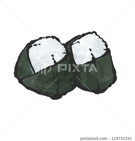 Hand-drawn illustration of rice ball Hand-drawn illustration of rice ball 119732342