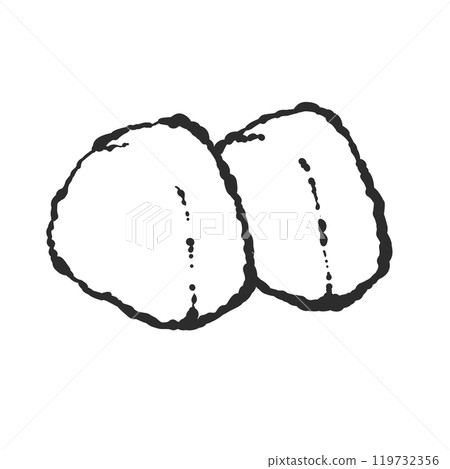 飯糰手寫毛筆繪畫風格插畫 飯糰手寫毛筆繪畫風格插畫 119732356