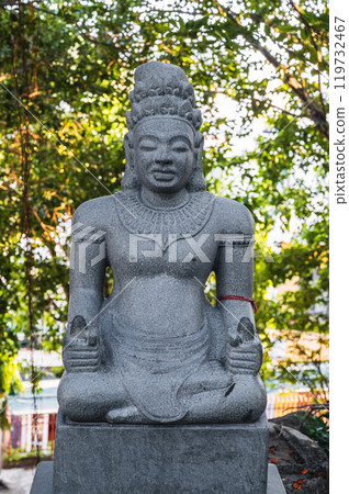 Buddhist statue of deity in park at the pagoda at the Cham Towers in Nha Trang in Vietnam Buddhist statue of deity in park at the pagoda at the Cham Towers in Nha Trang in Vietnam 119732467