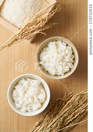 Rice served in a bowl Rice served in a bowl 119732618