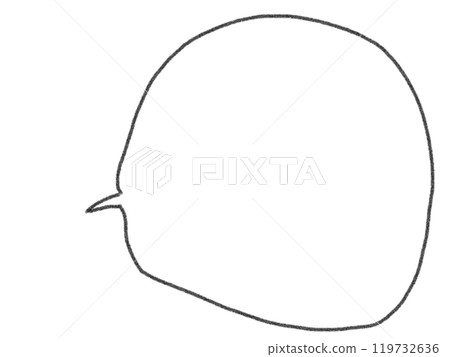 Pencil-drawing style line illustration of speech bubble 119732636