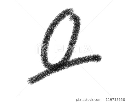 Illustrated characters handwritten with pencil-like material 119732638
