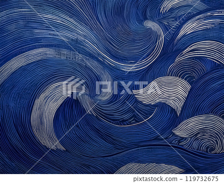Japanese paper texture image material: navy blue 119732675