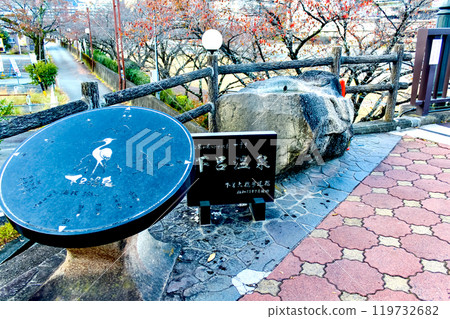 [Gifu] Gero Onsen in autumn: Gero Ohashi Bridge and stone monument at Gero Onsen 119732682