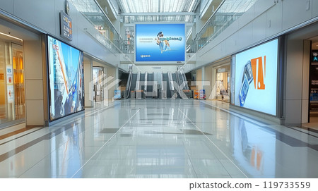 數位看板和廣告牌，例如車站通道、購物中心和地下通道中的廣告牌 119733559