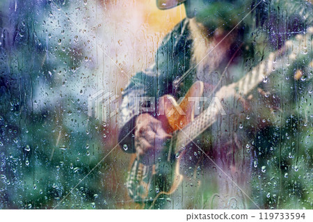 Guitar and country music concept abstract background. Guitar and country music concept abstract background. 119733594